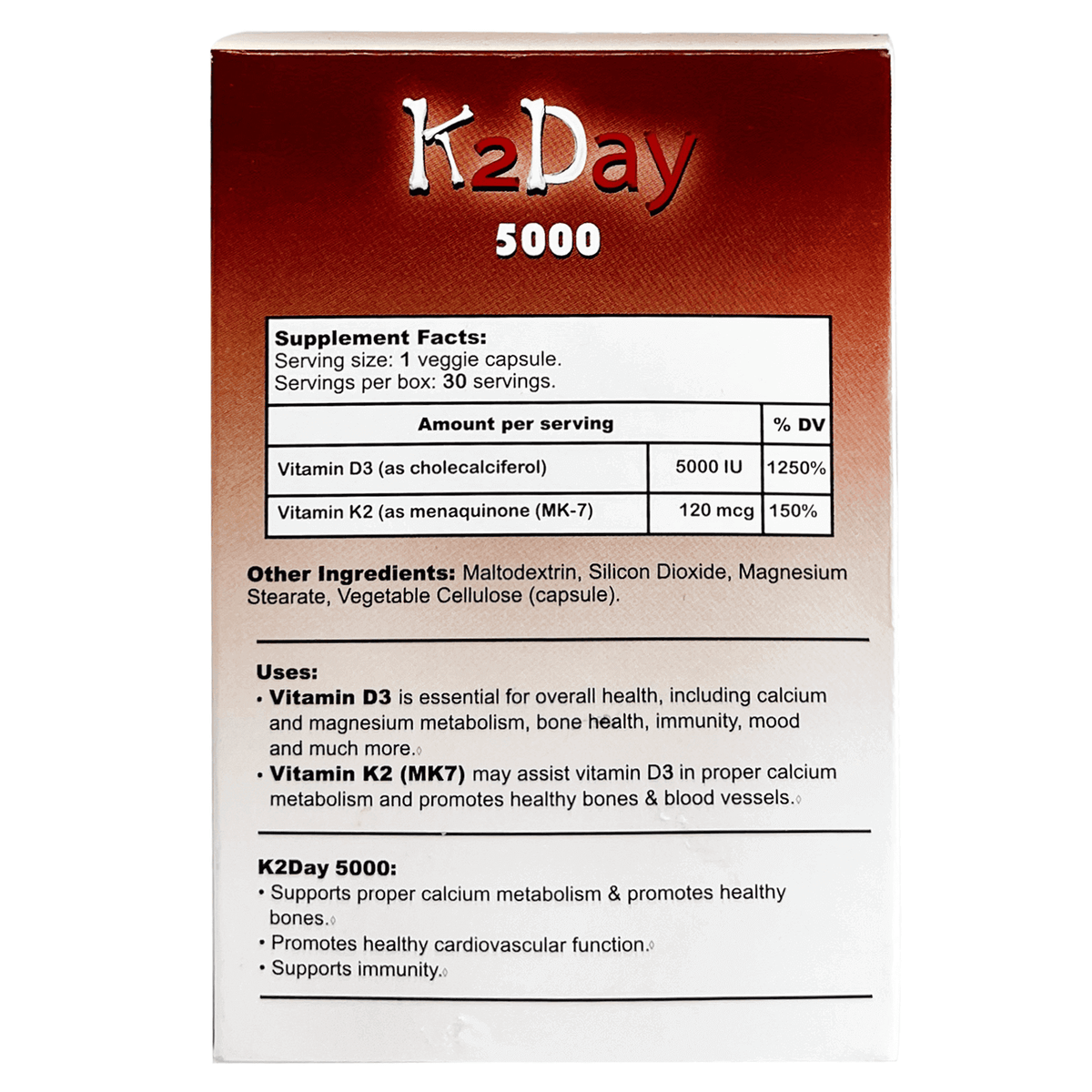 K2DAY 5000 mg Capsules 30'S