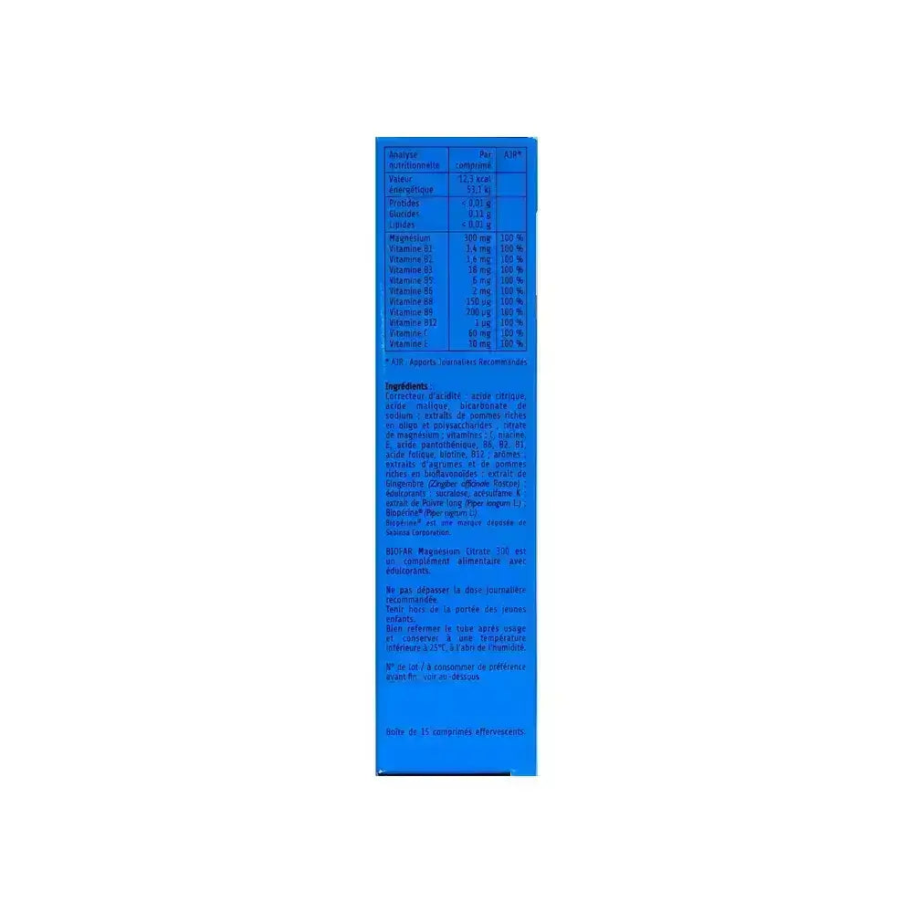 Biofar Magnesium Citrate 300 mg 15 Effervescent Tabs
