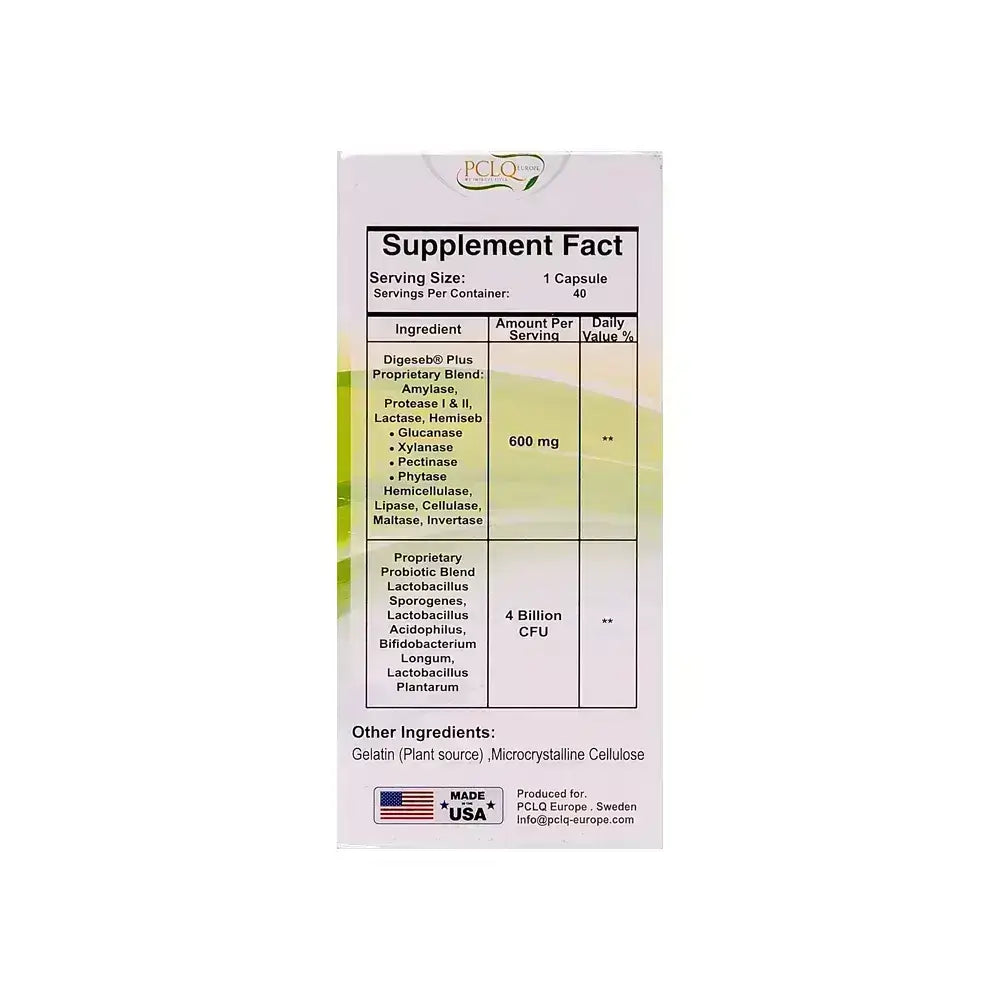 PCLQ Advance Digestive Enzymes 40 Caps