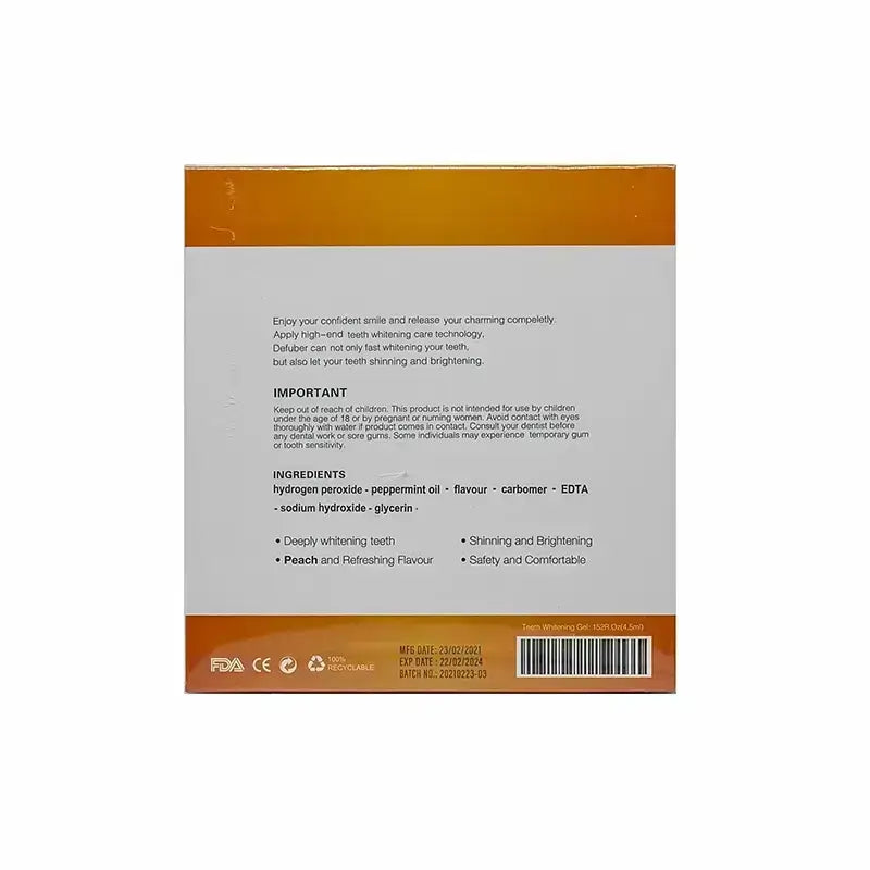 Defuber Teeth Whitening Pen 10% HP With Peach Flavour