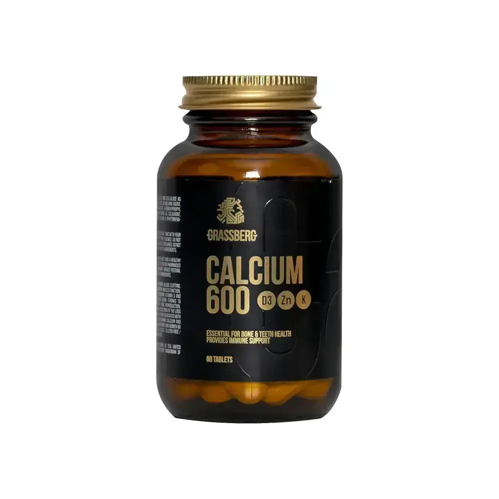 Grassberg Calcium 600mg +D3+Zn+K 60 Tabs