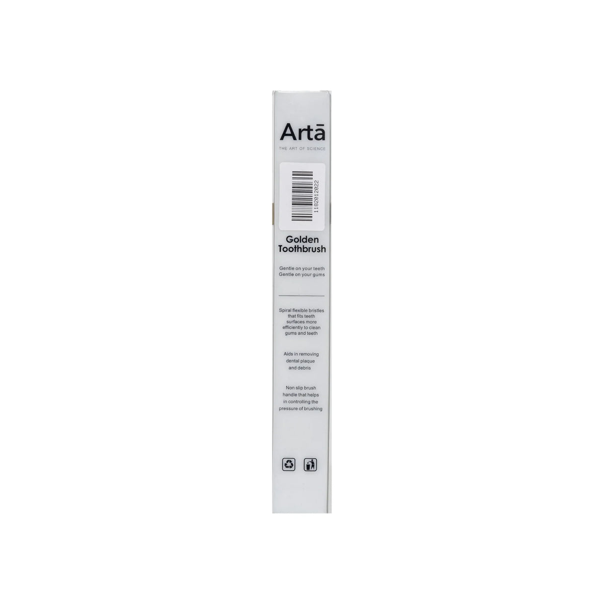 Arta Ultra Soft Golden Toothbrush with Black Bristles 1 Pc