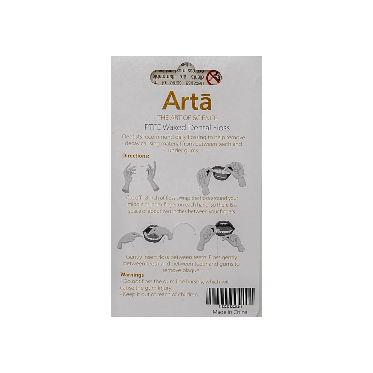 Arta Waxed Dental Floss with Mint Flavor 25 m