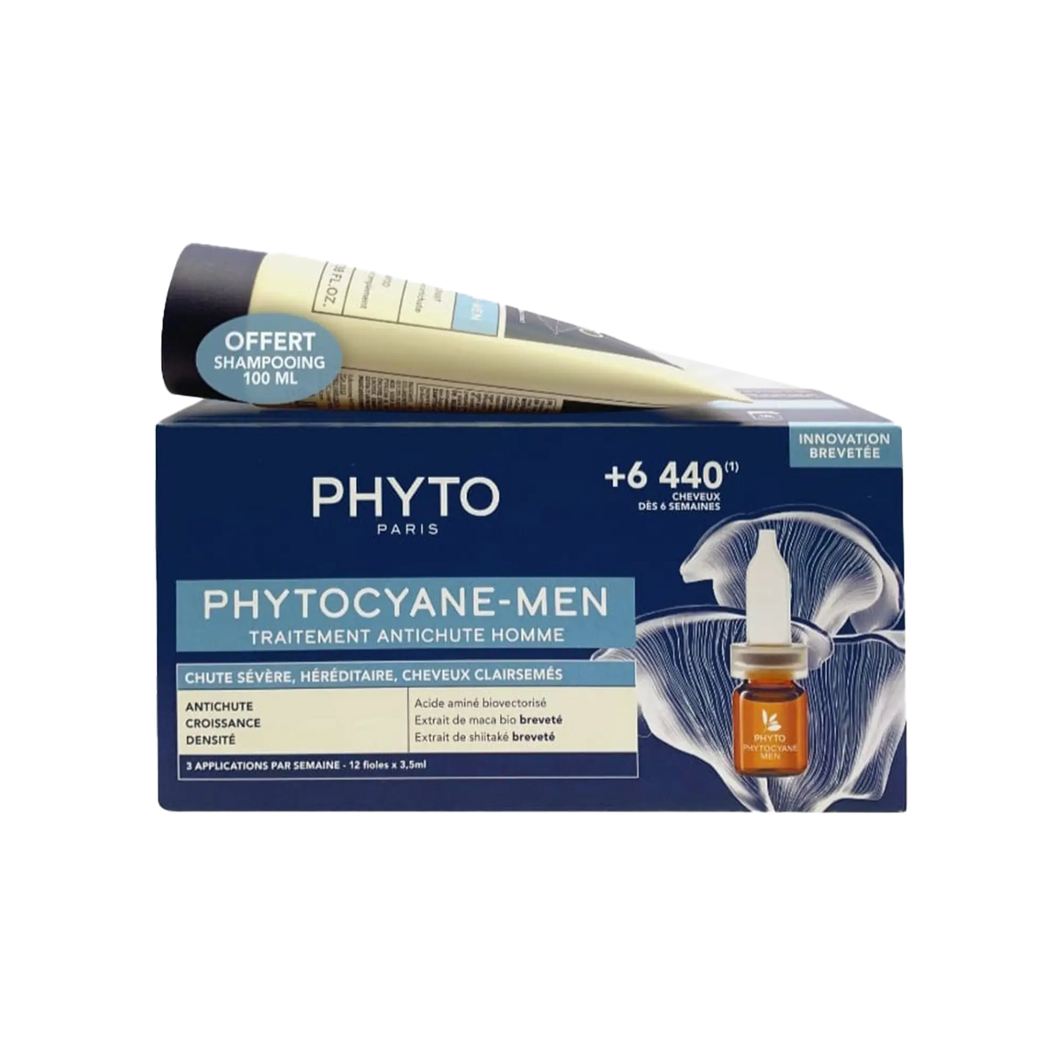 Phyto Phytocyane Ampoules For Men + Shampoo 100 ml Free