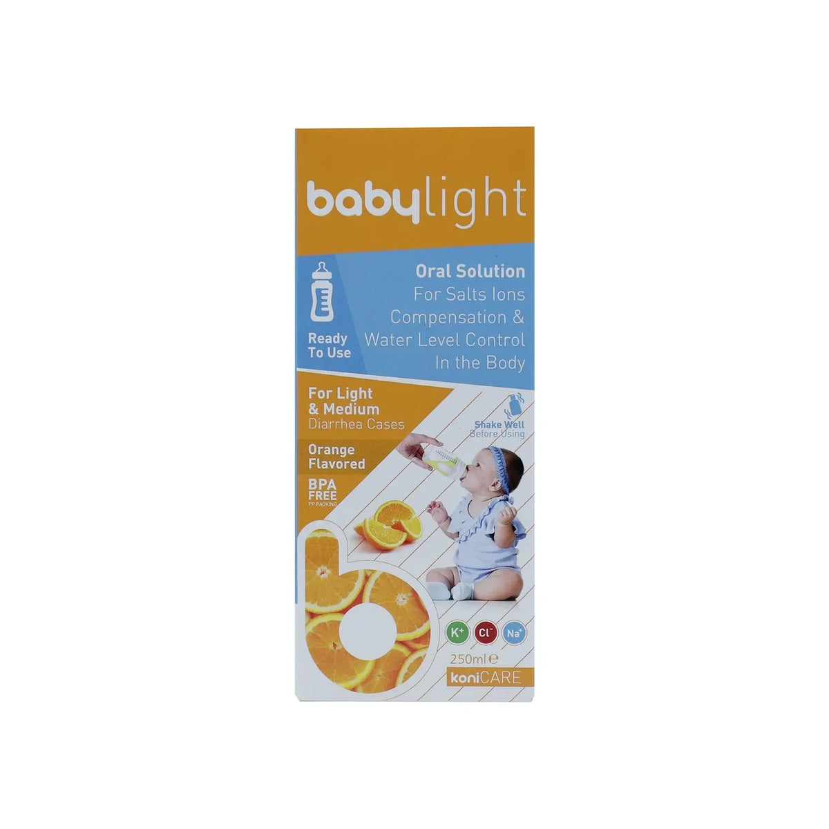 Konicare Babylight Oral Solution Orange Flvr 250ML prevent dehydration