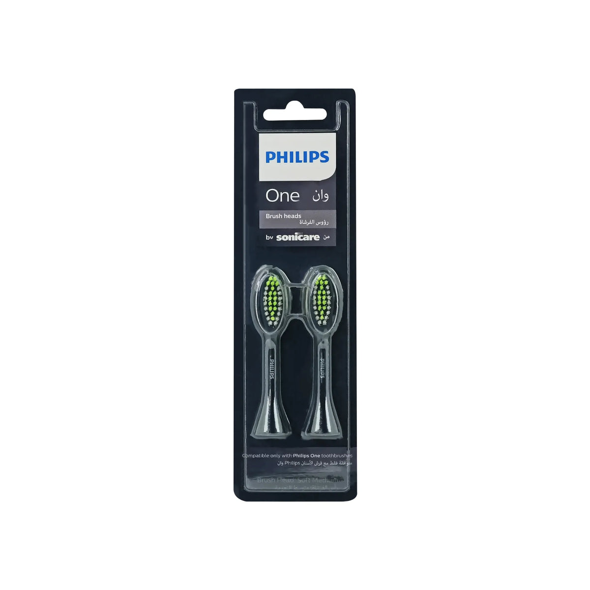 Philips One Midnight Blue Brush Heads Soft Medium 2 Pcs - BH1022/04