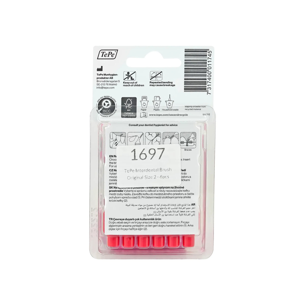 Tepe Red Interdental Brush 0.5 mm 6 Pcs 18160/2