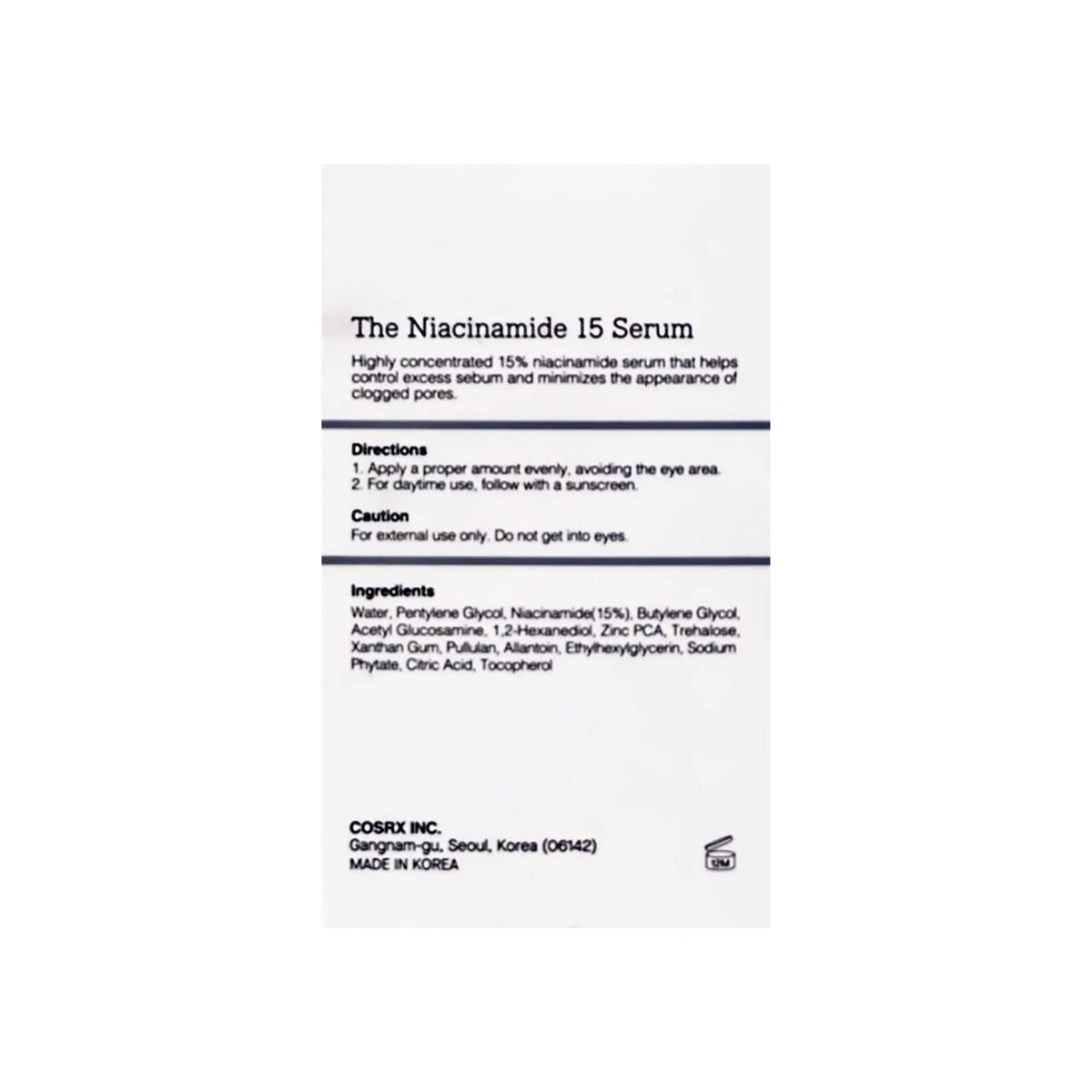 Cosrx The Niacinamide 15 Serum 20 ml