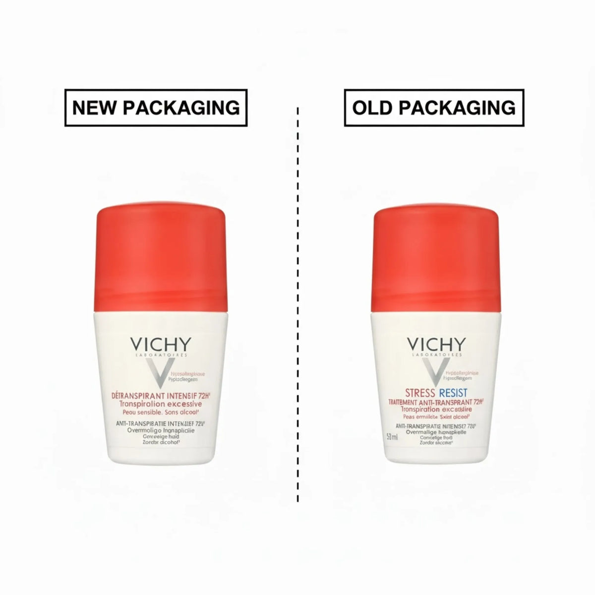 Vichy 72H Bille Stress Resist Deo Roll 50 ml (Red) to get rid of perspirant
